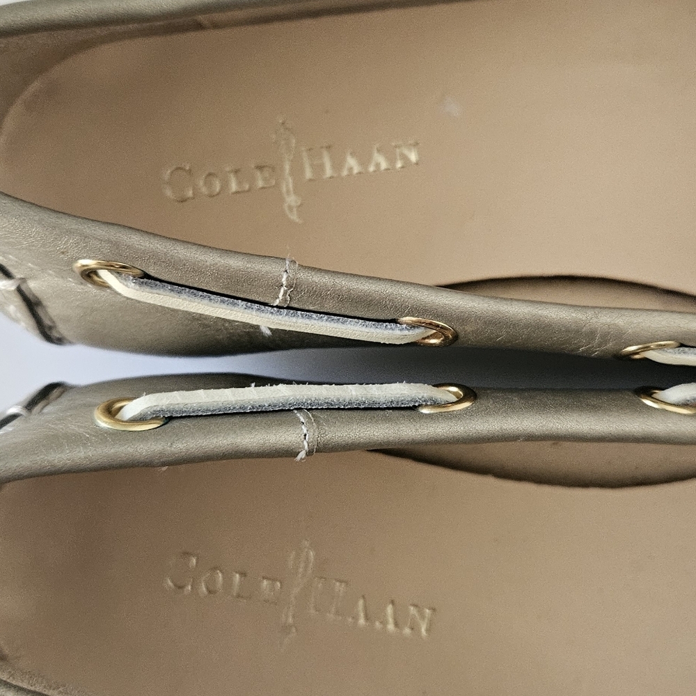 Cole Haan Tali‎ Gold Boat Shoe Driving Moccasin - Picture 3 of 7
